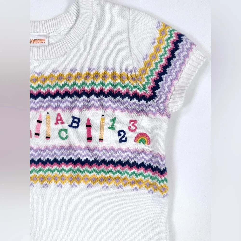 GYMBOREE Girls School Alphabet Rainbow ABC‎ Crayon Knit Sweater Dress 2T Kidcore